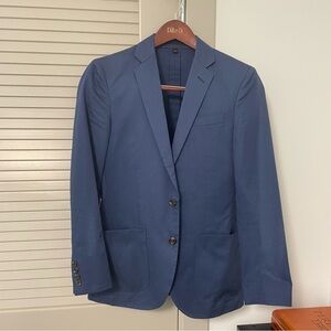 Lightweight Navy Cotton J.Crew Blazer, 34S, Navy